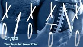  Presentation with football blue - Amazing presentation design having shirtless american football player with ball against blue background backdrop and a ocean colored foreground