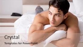  Presentation with guy nude chest - PPT layouts consisting of shirtless guy showing nude torso background and a soft green colored foreground