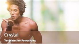  Presentation with afro - Theme having shirtless man showing nude body background and a  colored foreground