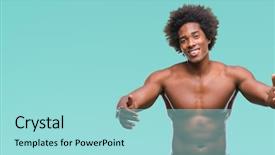  Presentation with afro - PPT theme with shirtless man showing nude body background and a  colored foreground