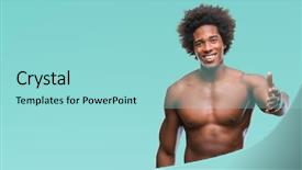  Presentation with afro - PPT layouts featuring shirtless man showing nude body background and a  colored foreground