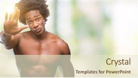  Presentation with american quilt - Amazing PPT theme having shirtless man showing nude body backdrop and a  colored foreground