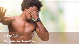  Presentation with afro - Presentation theme with shirtless man showing nude body background and a  colored foreground