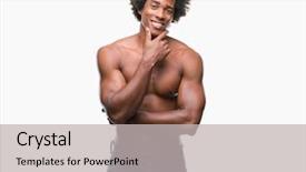  Presentation with american quilt - Cool new theme with shirtless man showing nude body backdrop and a light gray colored foreground