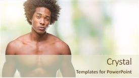  Presentation with 3 d man person - Audience pleasing theme consisting of shirtless man showing nude body backdrop and a  colored foreground