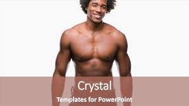  Presentation with afro - Presentation design consisting of shirtless man showing nude body background and a  colored foreground