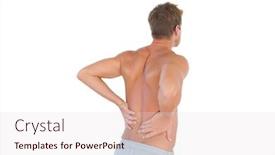  Presentation with back pain - Audience pleasing presentation consisting of shirtless-man-suffering-from-back backdrop and a lemonade colored foreground