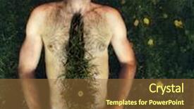  Presentation with weeds - Cool new slide deck with shirtless man surrounded by weeds vintage toned backdrop and a tawny brown colored foreground