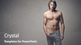  Presentation with gray - Slide deck consisting of shirtless on a gray background background and a gray colored foreground