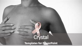  Presentation with breast cancer awareness - Audience pleasing theme consisting of shirtless woman for breast cancer backdrop and a gray colored foreground