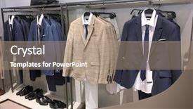  Presentation with closet - Beautiful theme featuring shirts and leather shoes backdrop and a coral colored foreground