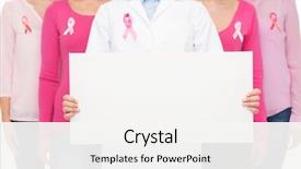  Presentation with breast cancer awareness - PPT layouts with shirts with pink breast cancer background and a white colored foreground