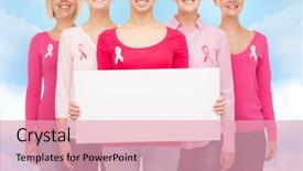  Presentation with pink sky - Theme with shirts with pink breast cancer background and a  colored foreground