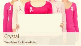  Presentation with breast cancer awareness - Presentation design consisting of shirts with pink breast cancer background and a cream colored foreground