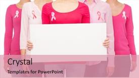  Presentation with breast cancer awareness - Slide deck featuring shirts with pink breast background and a coral colored foreground