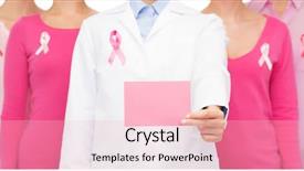  Presentation with breast cancer awareness - PPT theme consisting of shirts with pink breast background and a lemonade colored foreground