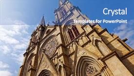  Presentation with china guangzhou - Audience pleasing slide deck consisting of shishi sacred heart cathedral backdrop and a teal colored foreground