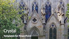  Presentation with china guangzhou - Slides having shishi sacred heart cathedral background and a tawny brown colored foreground