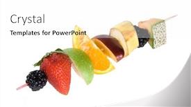  Presentation with loss - Beautiful PPT theme featuring shiskabob-of-fruit-consisting backdrop and a white colored foreground