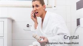  Presentation with toilet - Beautiful slides featuring phone about lack of paper backdrop and a soft green colored foreground