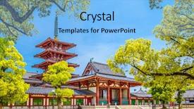  Presentation with osaka - PPT theme enhanced with shitennoji temple in osaka japan background and a light blue colored foreground