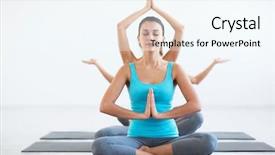  Presentation with mother doing yoga kids - PPT theme consisting of shiva - young girl doing yoga indoors background and a sky blue colored foreground