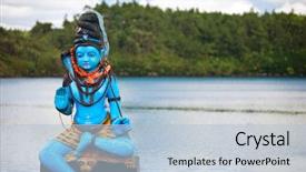  Presentation with lake - PPT theme consisting of shiva statue at grand bassin background and a light blue colored foreground