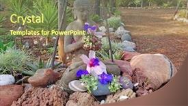  Presentation with shiva - Slide deck featuring shiva statue with beautiful flowers background and a tawny brown colored foreground