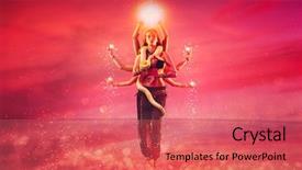  Presentation with shiva - Colorful PPT layouts enhanced with shiva with eight hands fantasy backdrop and a coral colored foreground