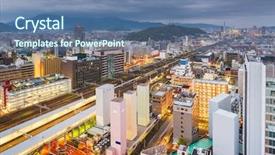  Presentation with pittsburgh pennsylvania usa city skyline - PPT layouts enhanced with shizuoka japan downtown city skyline background and a ocean colored foreground