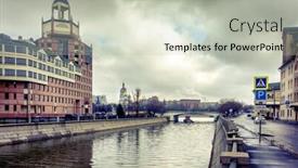  Presentation with canal - Presentation theme consisting of shlyuzovaya-naberezhnaya-and-bypass-canal background and a light gray colored foreground