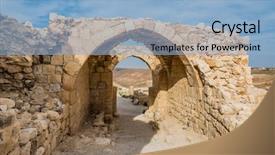  Presentation with view of kerak castle crusader - Presentation featuring shobak crusader castle fortress jordan background and a light blue colored foreground