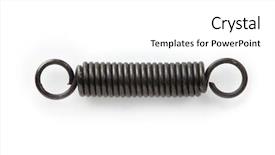  Presentation with shock absorber - Colorful slide set enhanced with shock absorber - coil spring isolated on white backdrop and a white colored foreground