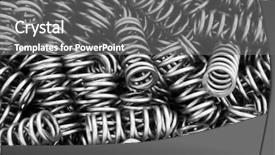 Presentation with steel - Presentation design consisting of shock absorber - full frame of steel springs background and a  colored foreground