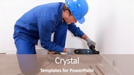  Presentation with shock absorber - Colorful slide deck enhanced with shock absorber - heating engineer backdrop and a coral colored foreground