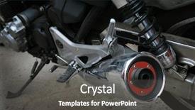  Presentation with motorcycle - Presentation having shock absorber - shining muffler of a modern background and a dark gray colored foreground