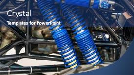  Presentation with coil system - Beautiful theme featuring shock-absorber-and-coil-spring backdrop and a ocean colored foreground