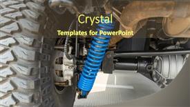  Presentation with coil system - Presentation theme with shock-absorber-and-coil-spring background and a tawny brown colored foreground