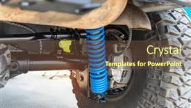  Presentation with coil system - Presentation theme featuring shock-absorber-and-coil-spring background and a tawny brown colored foreground