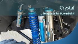  Presentation with coil system - PPT theme with shock-absorber-and-coil-spring background and a ocean colored foreground