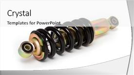  Presentation with shock absorber - Presentation theme enhanced with shock absorber isolated on white background and a white colored foreground