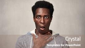  Presentation with black face womens rights - Colorful theme enhanced with shock awe - scared black man face backdrop and a coral colored foreground