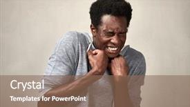  Presentation with black face womens rights - Beautiful theme featuring shock awe - scared black man face backdrop and a violet colored foreground