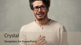  Presentation with happy sad face man - Presentation theme with shock awe - scared man face background and a mint green colored foreground