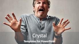  Presentation with happy sad face man - Beautiful slide set featuring shock awe - scared man face backdrop and a gray colored foreground