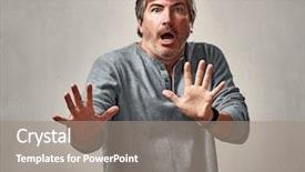  Presentation with little man baby - Amazing presentation design having shock awe - scared threatened man backdrop and a  colored foreground