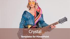  Presentation with dispute rock star - Presentation theme with shock awe - woman rock star with looks background and a violet colored foreground