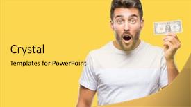  Presentation with fear - Presentation design featuring shock with a surprise face background and a  colored foreground