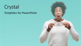  Presentation with afro caribbean - Audience pleasing slide deck consisting of shock with a surprise face backdrop and a  colored foreground