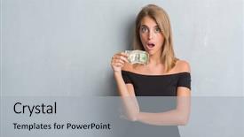  Presentation with fear - PPT theme featuring shock with a surprise face background and a  colored foreground